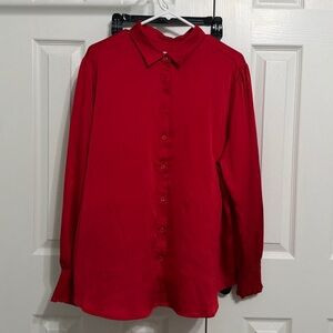 Chico's Red Satin Blouse